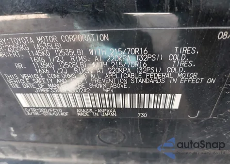 2009 Toyota Rav4 from USA, damaged, VIN JTMBF33V095000242